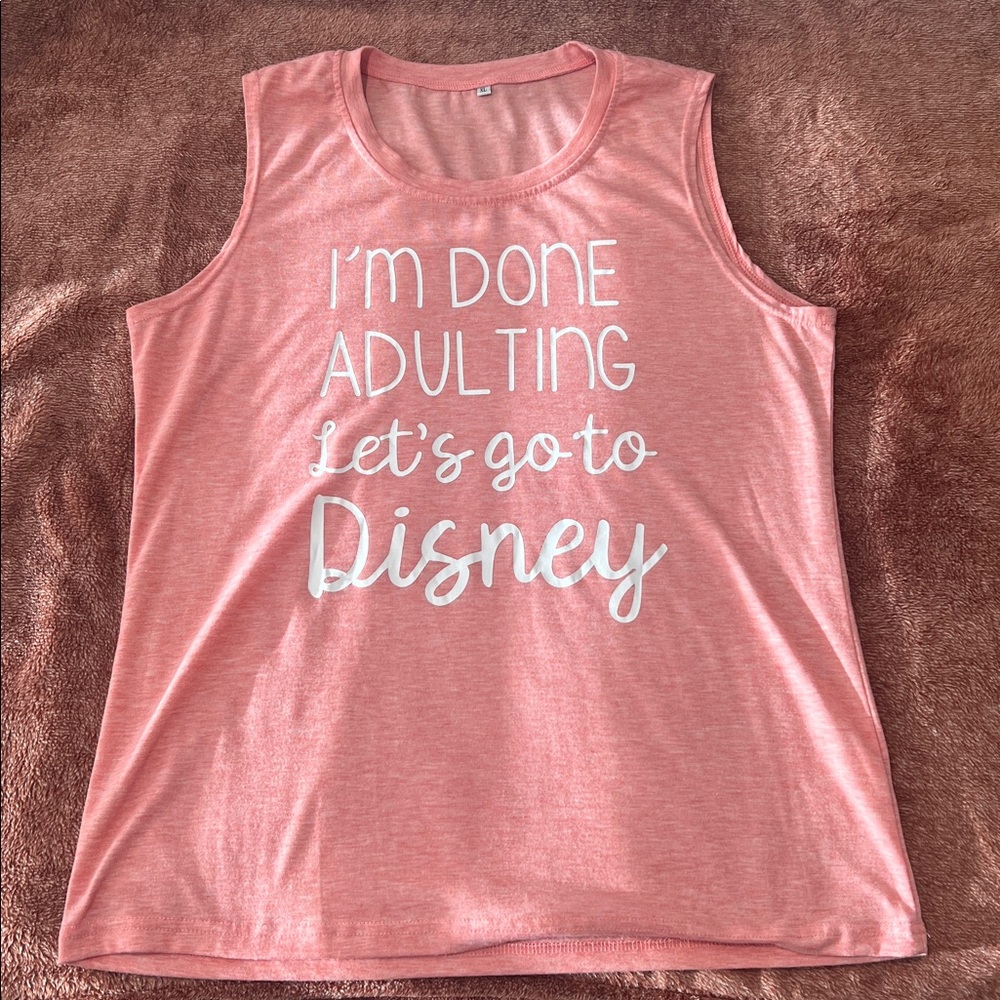Pink Sleeveless Disney Graphic Tank Top